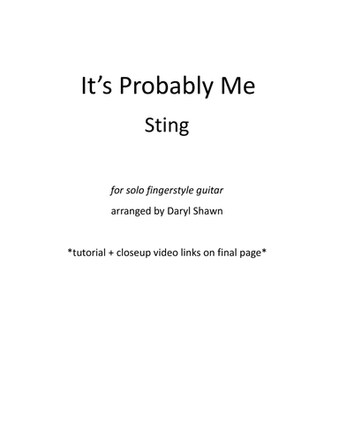 It's Probably Me (arr. Daryl Shawn)
