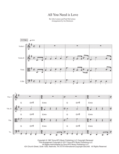 All You Need Is Love (arr. Joe Deninzon)