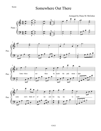 Somewhere Out There (arr. Arranged by Diane M. McGahee)