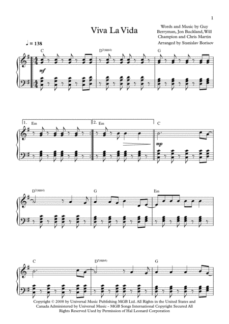 Viva La Vida (arr. Stanislav Borisov)