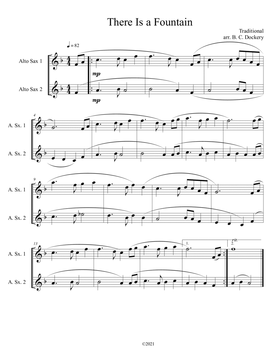 There Is a Fountain (Alto Sax Duet) (arr. B. C. Dockery)