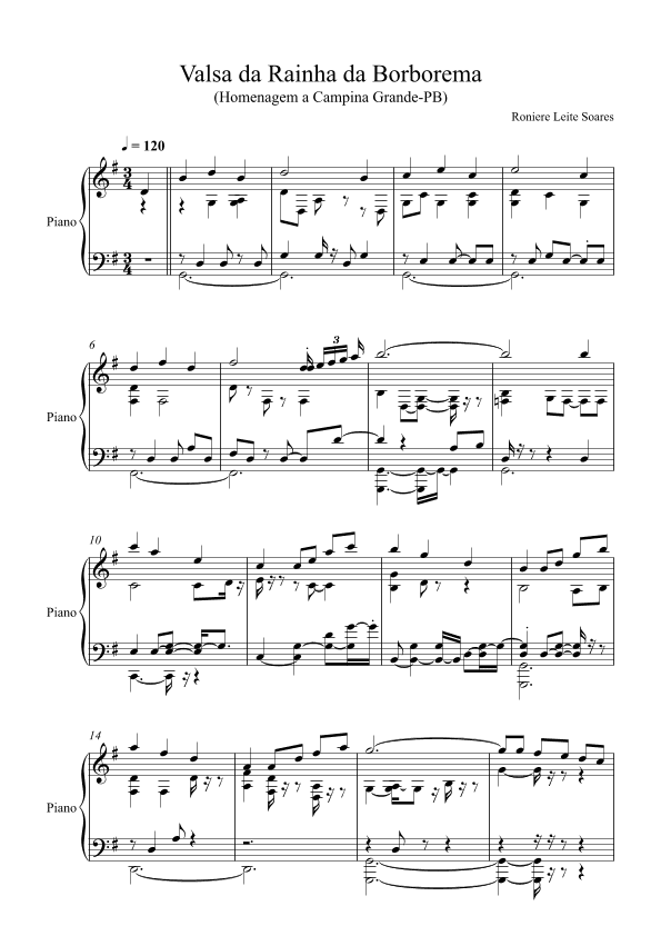 Valsa da Rainha da Borborema (piano)