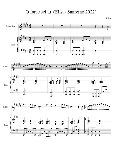 O Forse Sei Tu (arr. Helios D'Andrea)