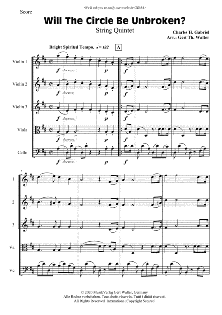 Will The Circle Be Unbroken? (arr. Gert Th. Walter)