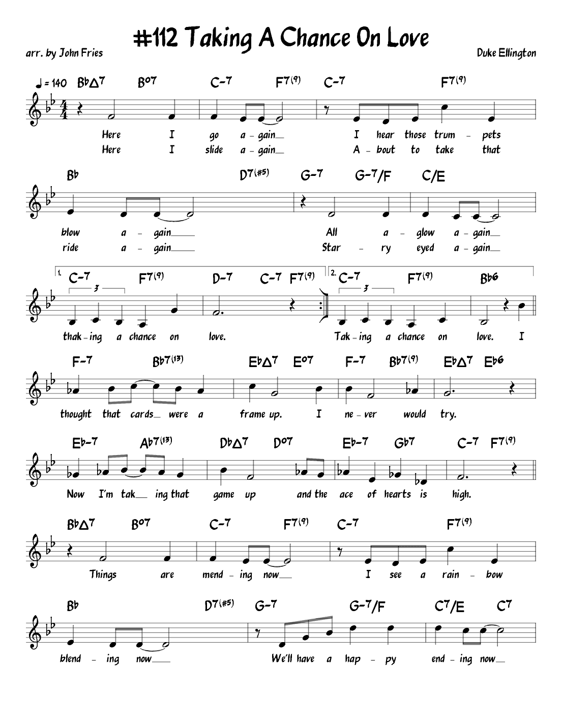Taking A Chance On Love (arr. John Fries)