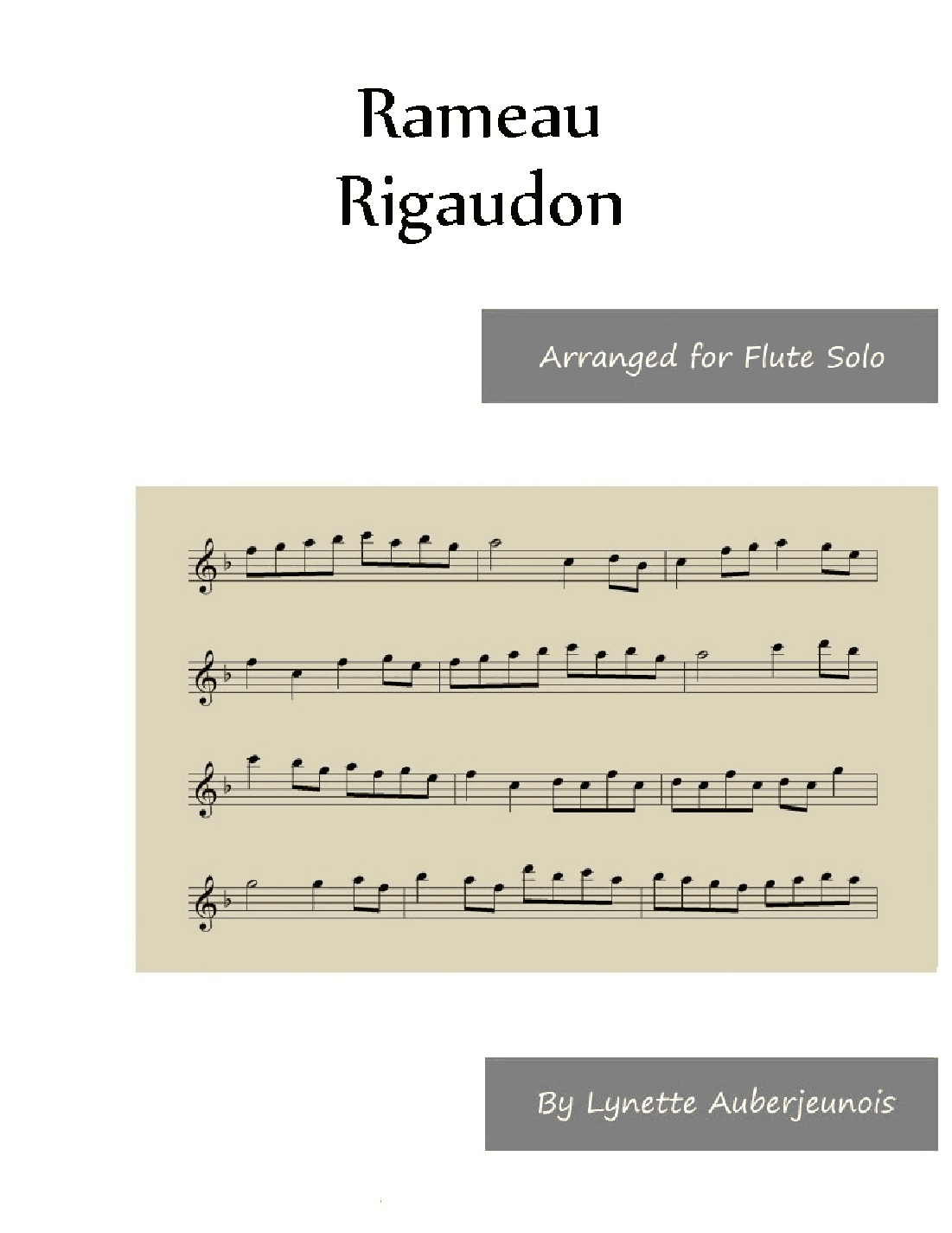 Rigaudon - Flute Solo (arr. Lynette Auberjeunois)