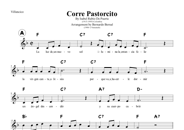 Corre Pastorcito (arr. Bernardo Bernal Hidalgo)