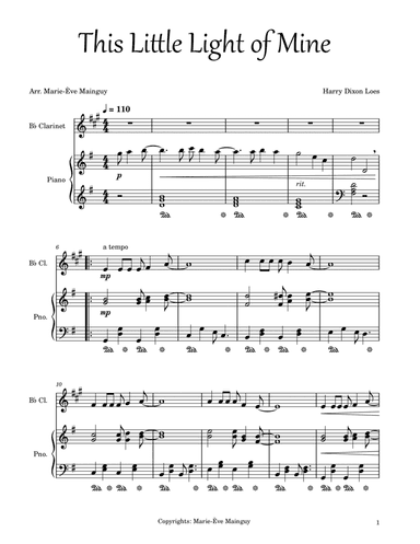 This Little Light of Mine (arr. Marie-Ève Mainguy)
