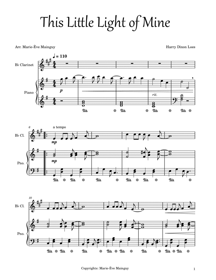 This Little Light of Mine (arr. Marie-Ève Mainguy)