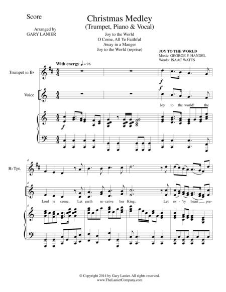 CHRISTMAS JOY MEDLEY (Bb Trumpet/Piano/ optional Vocal with Parts) (arr. Gary Lanier)
