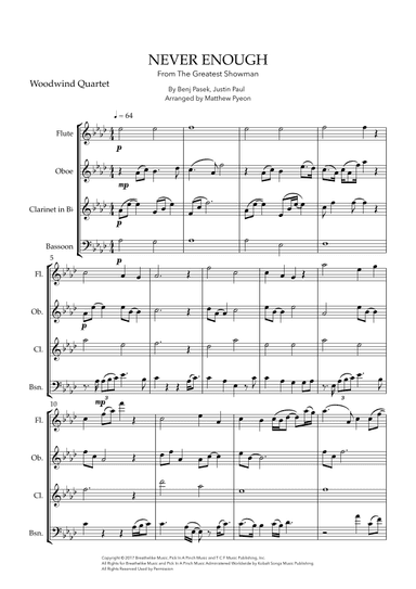 Never Enough (arr. Matthew pyeon)