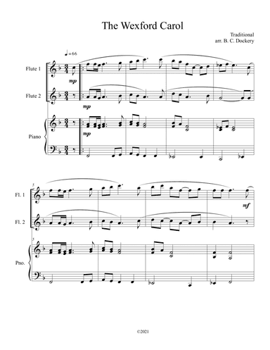 The Wexford Carol (Flute Duet with Piano Accompaniment) (arr. B. C. Dockery)