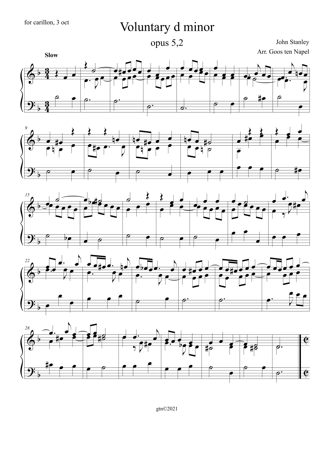 Voluntary d minor (arr. Goos ten Napel)