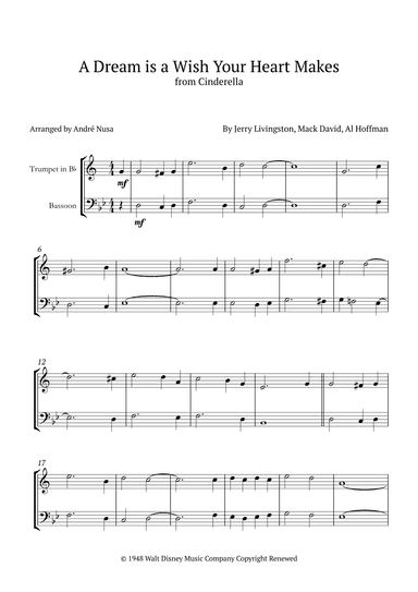 A Dream Is A Wish Your Heart Makes (arr. André Nusa)