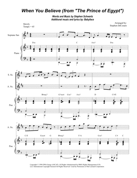 When You Believe (From The Prince Of Egypt) (arr. Stephen DeCesare)