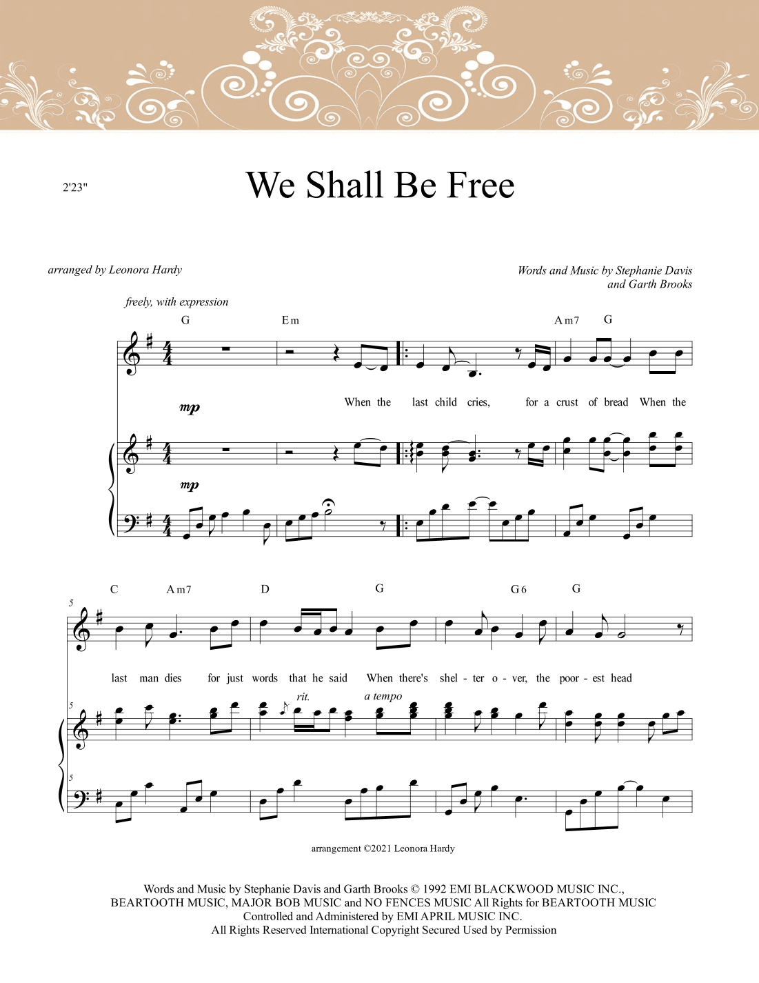 We Shall Be Free (arr. Leonora Hardy)
