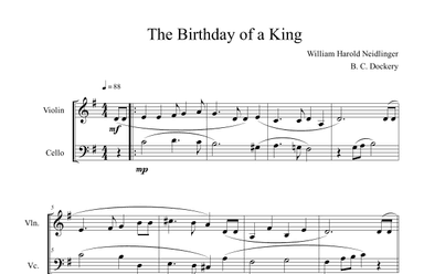 The Birthday of a King (Violin and Cello Duet) (arr. B. C. Dockery)