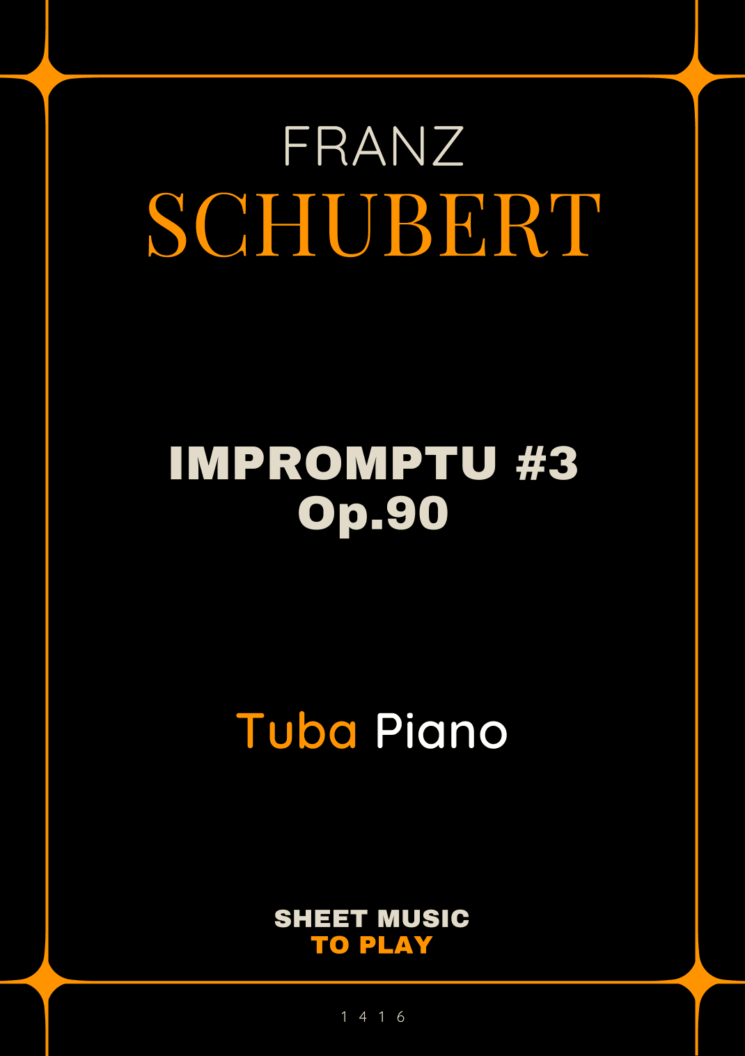 Impromptu No.3, Op.90 - Tuba and Piano (Full Score and Parts) (arr. César Madeira)