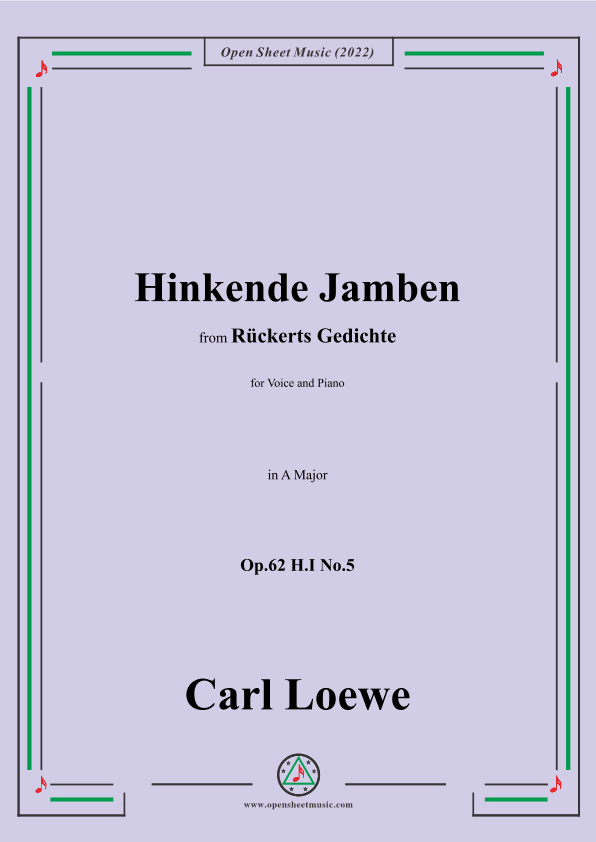 Loewe-Hinkende Jamben,in A Major,Op.62 H.I No.5 (arr. OSM Press)