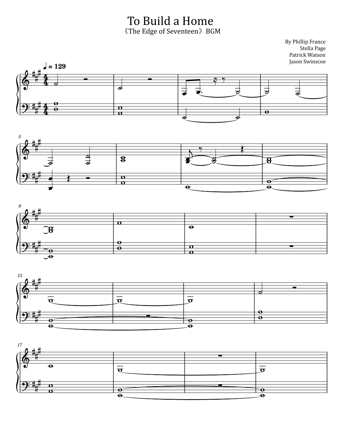 To Build A Home (arr. poon)