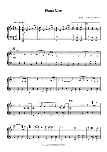 Piano Man (arr. Daniel Nicholson)