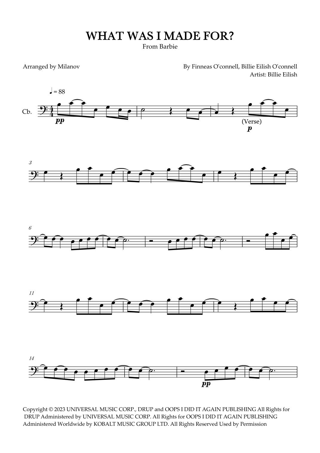 What Was I Made For? (arr. Milanov)