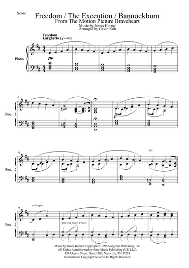 Freedom/the Execution/bannockburn (arr. Gavin Koh)