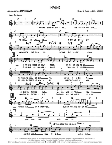 Imagine (arr. Stephen Bulat)