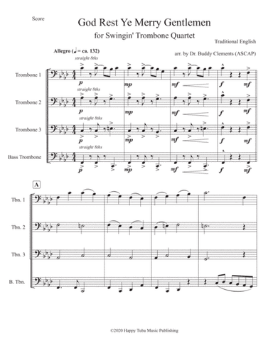 God Rest Ye Merry Gentlemen for Swinging' Trombones (Fmin) (arr. arr. by Dr. Buddy Clements (ASCAP))