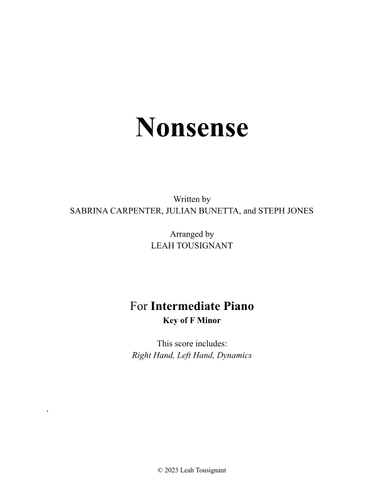 Nonsense (arr. Leah Tousignant)
