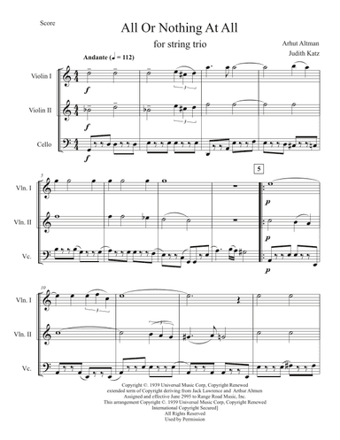 All Or Nothing At All (arr. Judith KR)