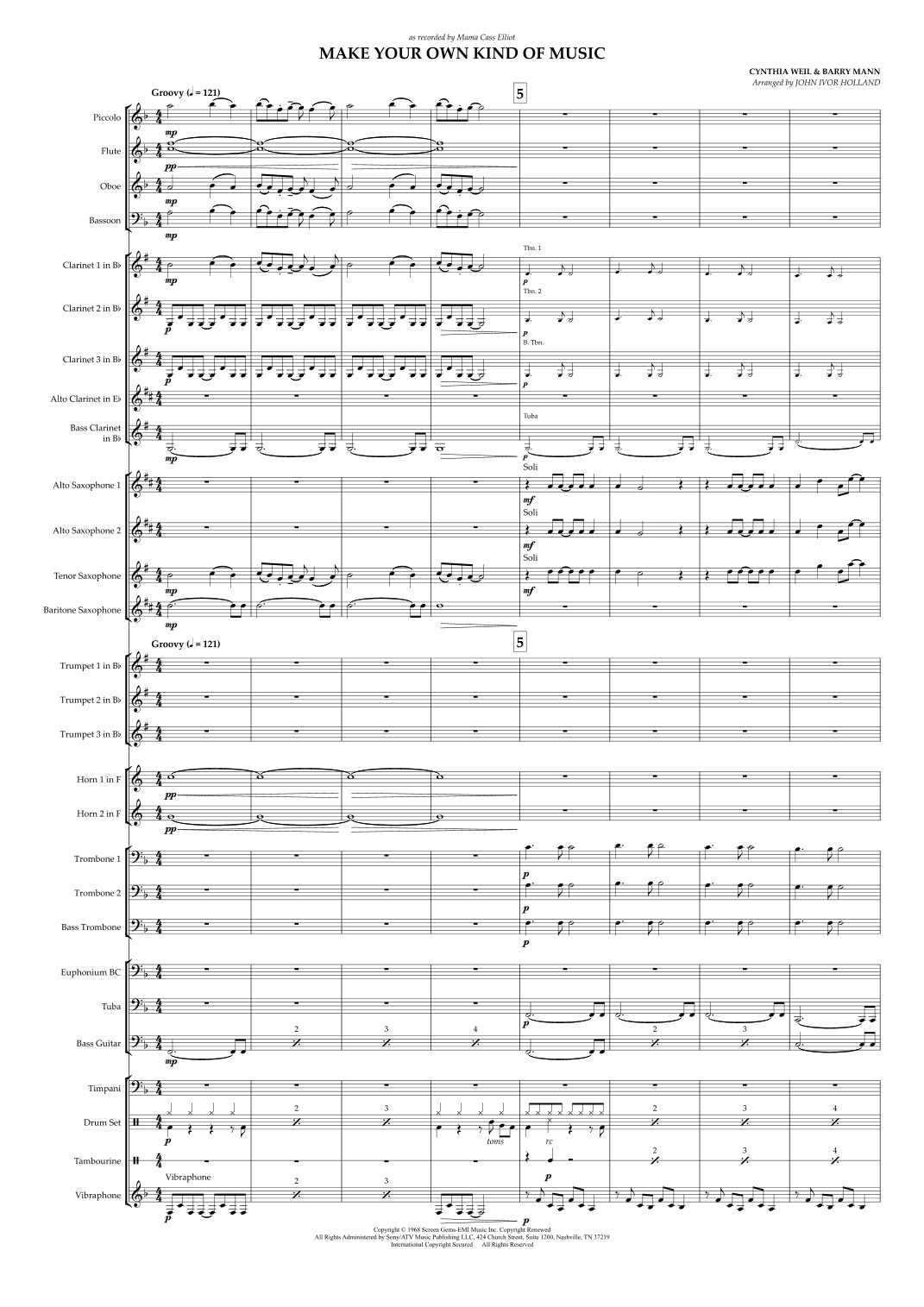 Make Your Own Kind Of Music (arr. John Ivor Holland)