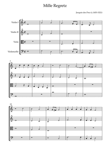 Mille Regretz (arr. Karen Gueiros)