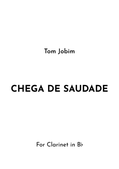 Chega De Saudade (no More Blues) (arr. Jireh J.)