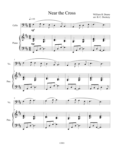 Near the Cross (cello solo) with optional piano accompaniment (arr. B. C. Dockery)