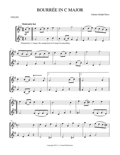 Bourre´e in C Major (arr. Mark Phillips)