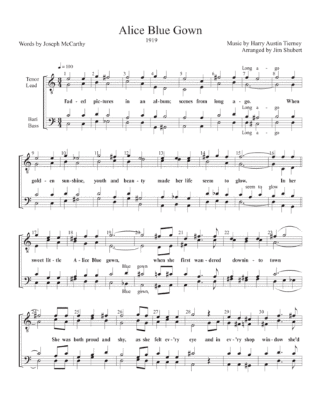Alice Blue Gown (arr. Jim Shubert)