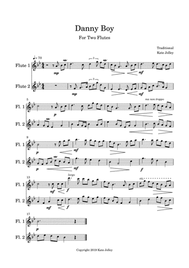 Danny Boy Flute Duet (arr. Kate Jolley)