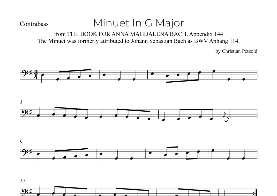 Minuet In G Major (arr. Alex Nunes Rodrigues)