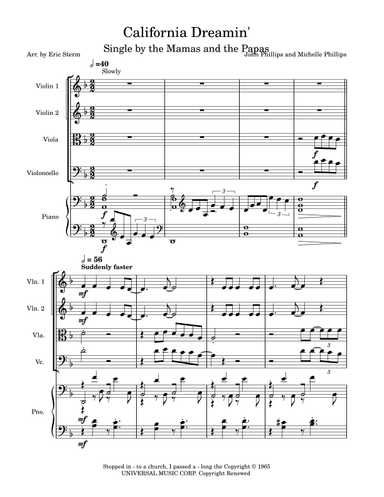 California Dreamin' (arr. Eric Stern)