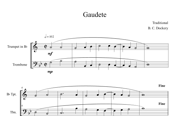 Gaudete (Trumpet and Trombone Duet) (arr. B. C. Dockery)