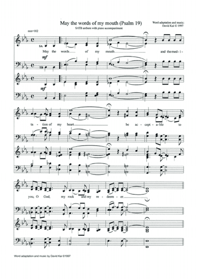 May the Words of My Mouth (Psalm 19) SATB Anthem