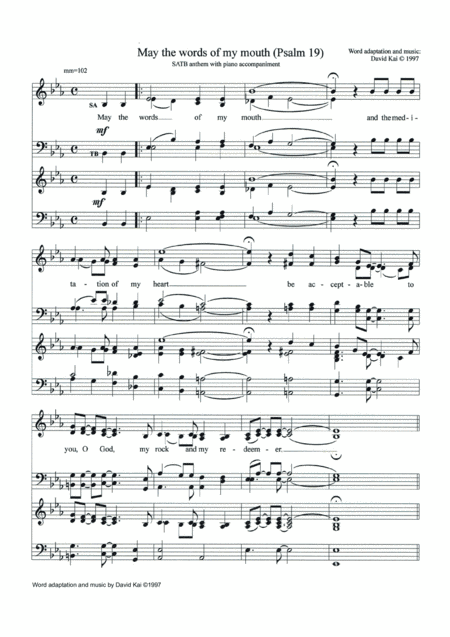 May the Words of My Mouth (Psalm 19) SATB Anthem