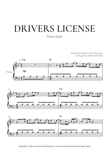 Drivers License (arr. Pedro Merendi)
