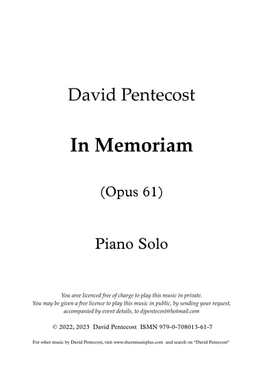 In Memoriam, Op.61
