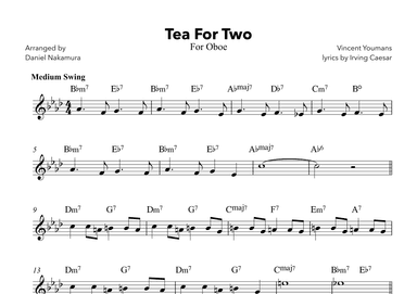Tea For Two (For Oboe with Chords) (arr. Daniel Nakamura)