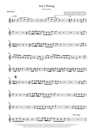 Am I Wrong (arr. Sales)