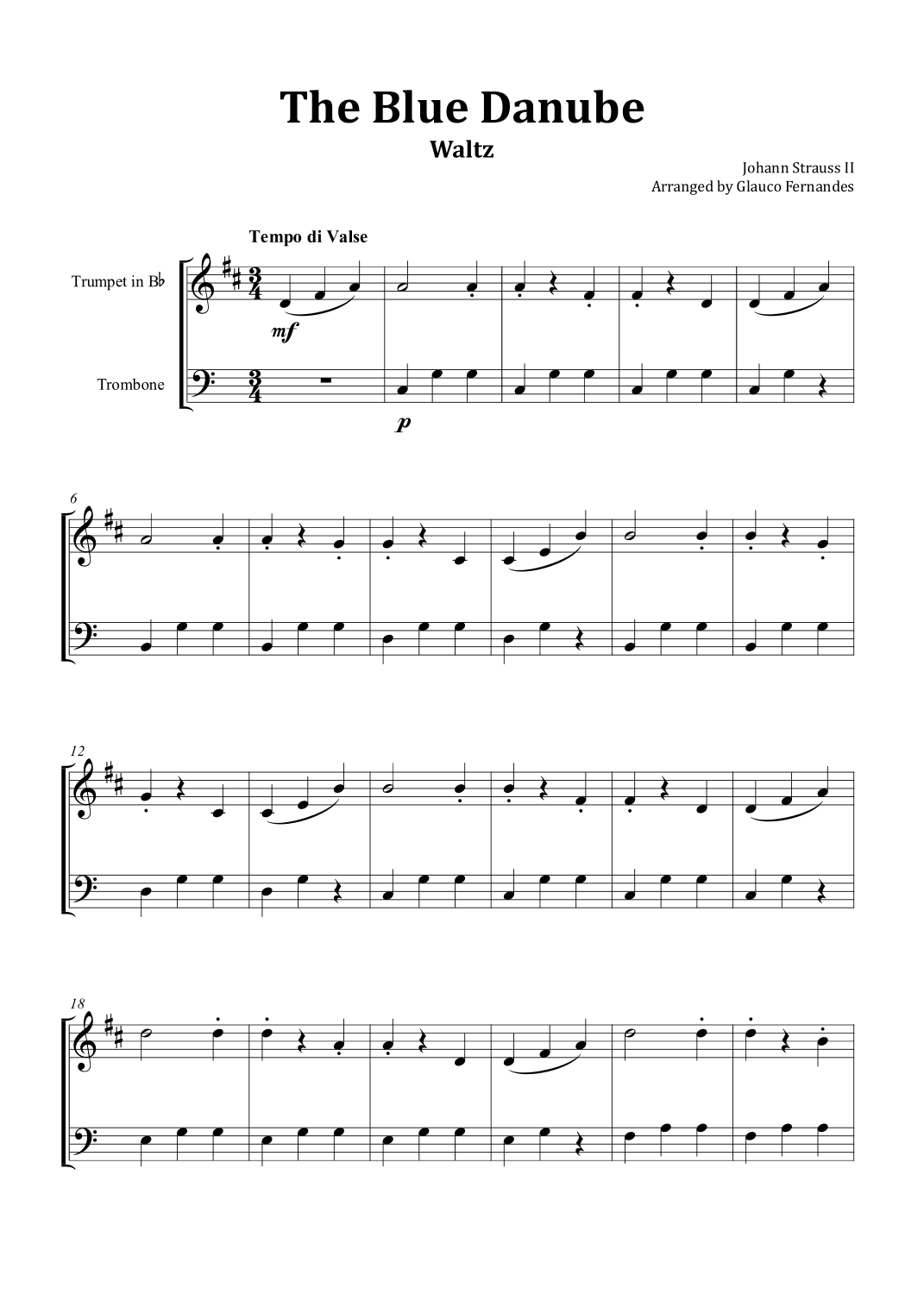 The Blue Danube (arr. Glauco Fernandes)