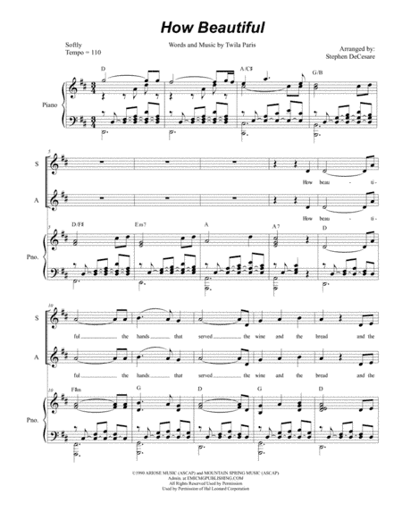 How Beautiful (arr. Stephen DeCesare)
