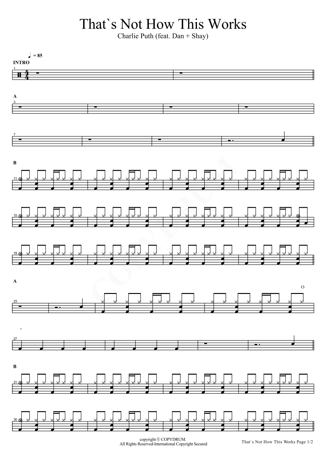 That's Not How This Works Feat. Dan + Shay (arr. COPYDRUM)
